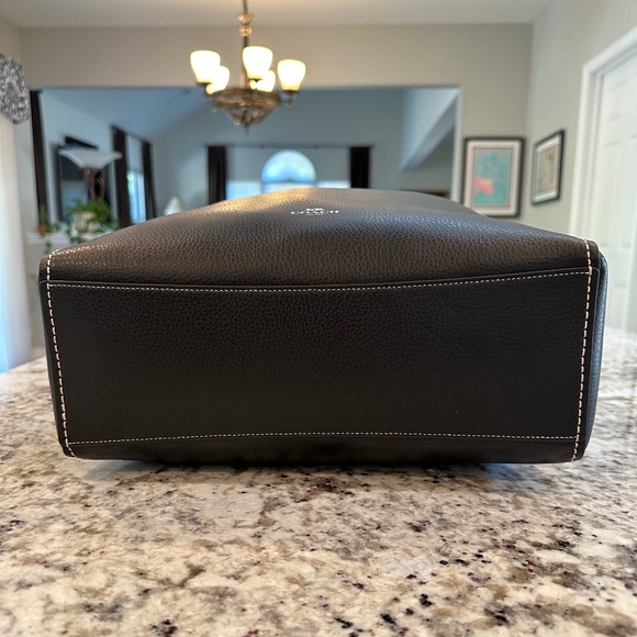 Coach Black Pebble Leather Derby Tote New with Tags Burgundy Red Interior - Picture 7 of 16